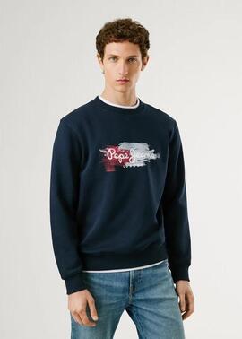 SUDADERA CON LOGO TREY CREW 594 DULWICH BLUE