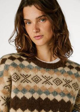 JERSEY DE PUNTO FAIRISLE CELESTINE 899 CHOCOLATE BROWN