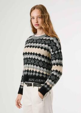 JERSEY DE PUNTO FAIRISLE CELESTINE 963 DARK GREY MARL