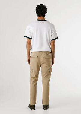 PANTALÓN BOLSO CARGO GYMDIGO SLIM FIT 836 STONE BEIGE