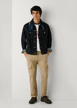 PANTALÓN BOLSO CARGO GYMDIGO SLIM FIT 836 STONE BEIGE