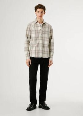 CAMISA DE PANA CAMDEN CUADROS 836 STONE BEIGE