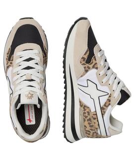 ZAPATILLAS YAK-W ANIMAL PRINT CREAM, WHITE, BLACK