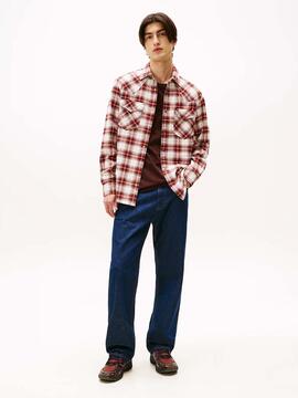 CAMISA DE FRANELA WESTERN REGULAR FIT TARTÁN MARRÓN