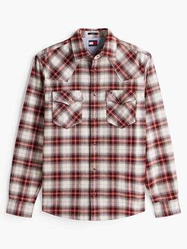 CAMISA DE FRANELA WESTERN REGULAR FIT TARTÁN MARRÓN
