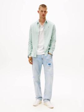 CAMISA DE OXFORD SLIM FIT VERDE AGUA CLOUDY JADE