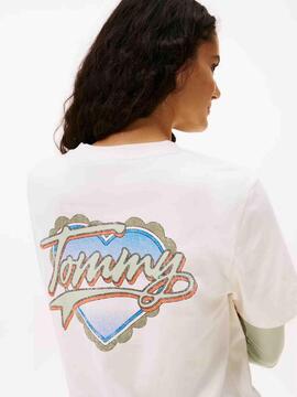 CAMISETA RELAXED FIT BANCA CON MOTIVO DE CORAZONES