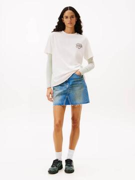 CAMISETA RELAXED FIT BANCA CON MOTIVO DE CORAZONES