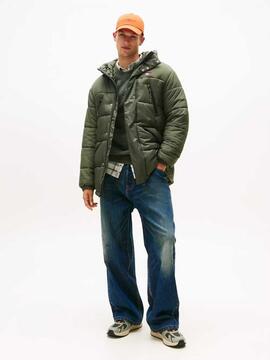 PARKA ACOLCHADA RELAXED FIT VERDE IMPERMEABLE