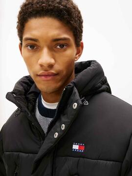 PARKA ACOLCHADA RELAXED FIT NEGRA IMPERMEABLE