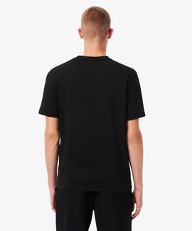 CAMISETA COLOR BLOCK DE PUNTO JERSEY NEGRO, BLANCO, VERDE