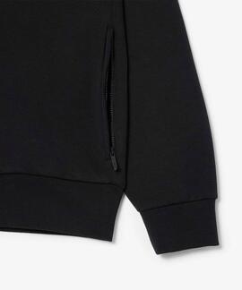 SUDADERA DE FELPA LACOSTE CUELLO ALTO CON CREMALLERA NEGRA