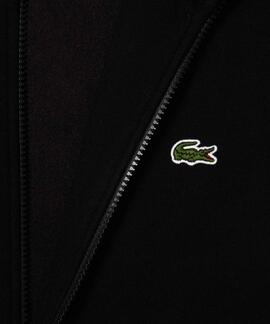 SUDADERA DE FELPA LACOSTE CUELLO ALTO CON CREMALLERA NEGRA
