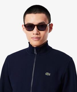 SUDADERA DE FELPA LACOSTE CUELLO ALTO CON CREMALLERA AZUL MA