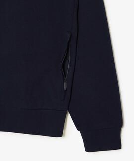 SUDADERA DE FELPA LACOSTE CUELLO ALTO CON CREMALLERA AZUL MA