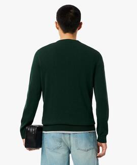 JERSEY LACOSTE CUELLO REDONDO VERDE SINOPLE