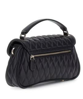 BOLSO DE MANO VALLA PESPUNTEADO NEGRO