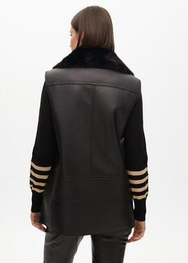 CHALECO DOBLE FAZ MIDI NEGRO