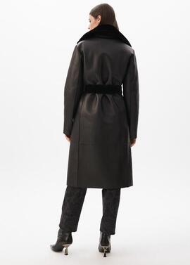 ABRIGO LARGO DOBLE FAZ REVERSIBLE NEGRO