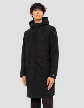 ABRIGO ACOLCHADO MULTIBOLSILLOS CON CAPUCHA CHASEN NEGRO