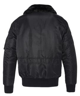 CHAQUETA BOMBER ACOLCHADA OHARAVINTRS NEGRA CON PARCHES