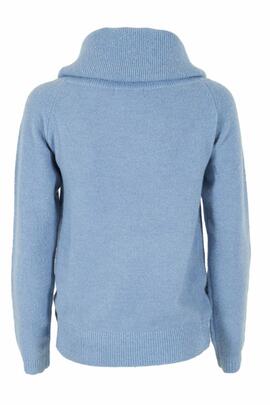 JERSEY DE MUJER CUELLO VUELTO AZUL