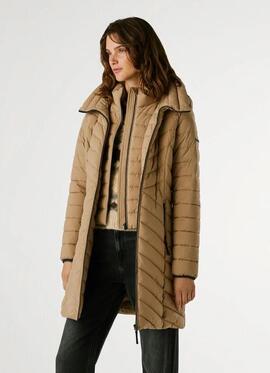 PLUMÍFERO ACOLCHADO IMPERMEABLE SAIN LONG 836 STONE BEIGE