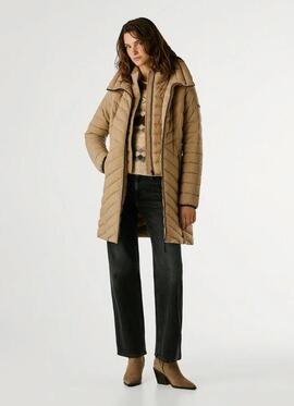 PLUMÍFERO ACOLCHADO IMPERMEABLE SAIN LONG 836 STONE BEIGE