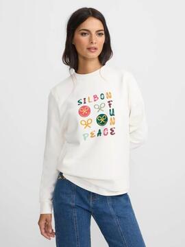 SUDADERA WOMAN FUN AND PEACE CRUDO