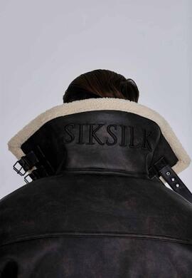 CHAQUETA DE AVIADOR SIKSILK MARRÓN