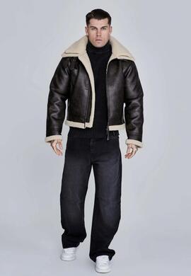 CHAQUETA DE AVIADOR SIKSILK MARRÓN