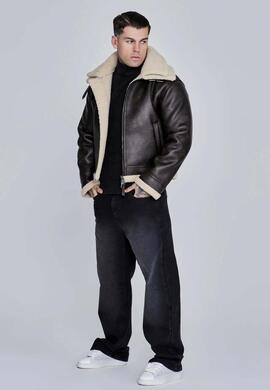 CHAQUETA DE AVIADOR SIKSILK MARRÓN