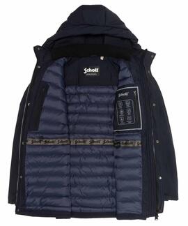 PARKA ACOLCHADA MULTIBOLSILLOS CON CAPUCHA CAMDEN AZUL MARIN