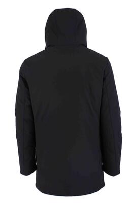 ABRIGO ACOLCHADO DE HOMBRE CON CAPUCHA SOFTSHELL NEGRO