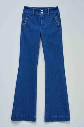 PANTALÓN VAQUERO SECRET CHINO FLARE CON CADENA EN LOS BOLSOS
