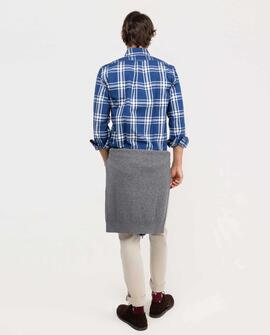 CAMISA DE ALGODÓN CUADRO BRIT AZUL MARINO