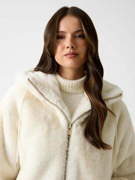 CHAQUETA DE PIEL SINTÉTICA LUCREZIA CREAM WHITE CREMA