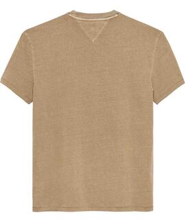 CAMISETA REGULAR FIT CON LOGO BORDADO DARK DUNE CAMEL