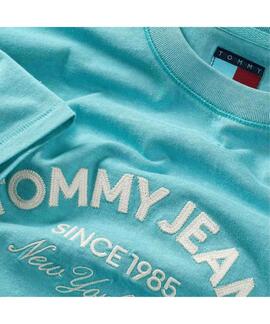 CAMISETA REGULAR FIT CON LOGO BORDADO ANTIQUE TEAL