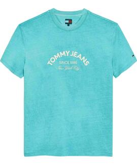 CAMISETA REGULAR FIT CON LOGO BORDADO ANTIQUE TEAL