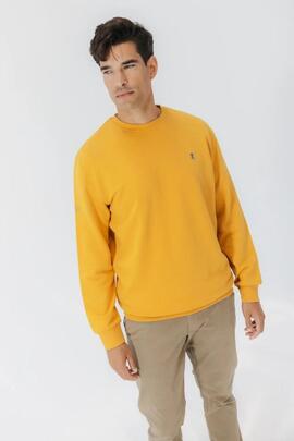 SUDADERA BORDADO CONTRASTE MOSTAZA