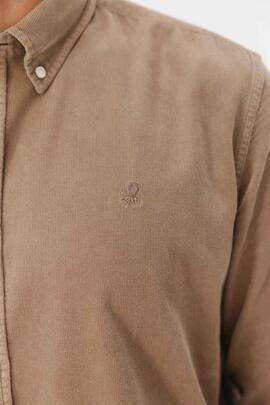 CAMISA CASUAL CORDUROY TINTADA TOPO