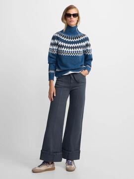 JERSEY DE MUJER JACQUARD AZULES
