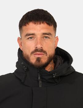 ABRIGO ACOLCHADO DE HOMBRE CON CAPUCHA SOFTSHELL NEGRO