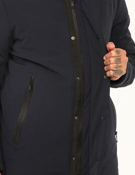 ABRIGO ACOLCHADO DE HOMBRE CON CAPUCHA SOFTSHELL AZUL MARINO