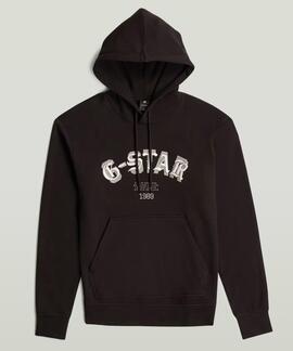 SUDADERA CON CAPUCHA G-STAR EMBRO NEGRA