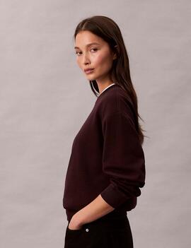SUDADERA CK FRENCH TERRY RELAXED FIT MOCHA BROWN M