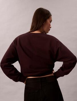 SUDADERA CK FRENCH TERRY RELAXED FIT MOCHA BROWN M