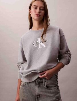 SUDADERA CK FRENCH TERRY RELAXED FIT CON LOGO MONOGRAMA HERO