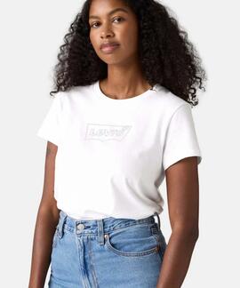 CAMISETA LEVI’S® THE PERFECT TEE BLANCA CON LOGO DE PEDRERÍA